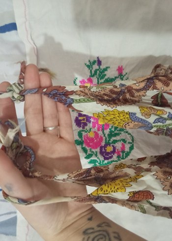 Nakışlı, V Yakalı, Salaş Bohem tulum - Görsel 4