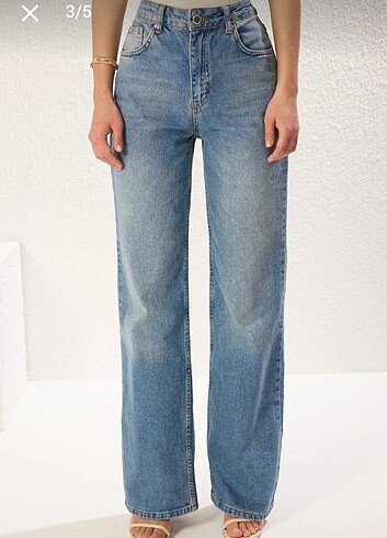 Trendyol & Milla Mavi Yüksek Bel Wide Leg Jeans