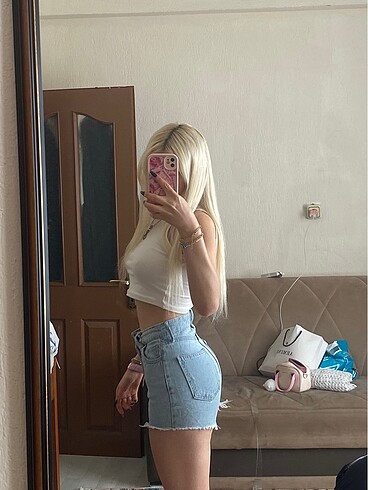 Addax Mavi kot şort