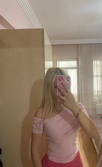 Ozmzu açık toz pembe crop