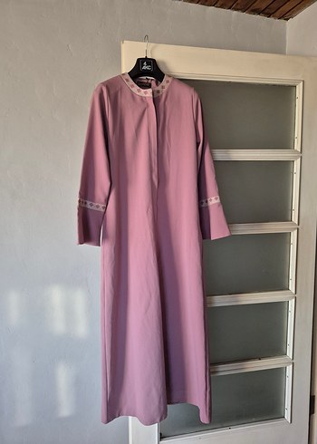 Nakışlı Pembe Uzun Kollu Salaş Elbise - Görsel 3