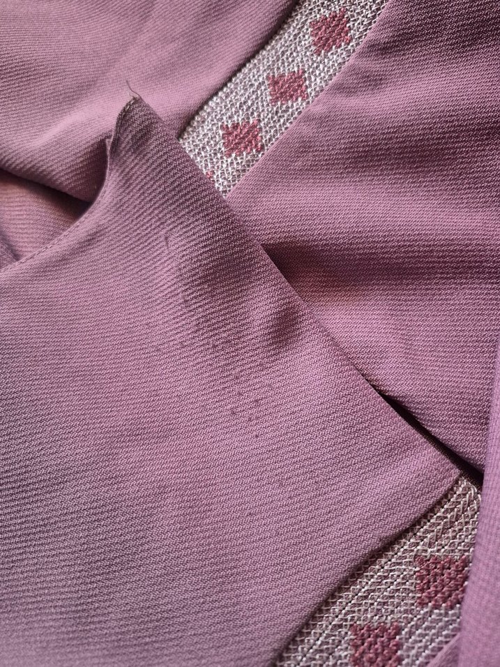 Nakışlı Pembe Uzun Kollu Salaş Elbise - Görsel 4