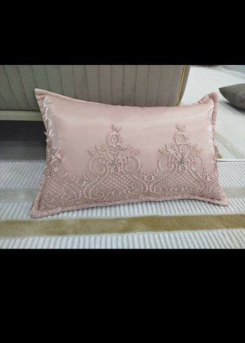 Nakışlı Pudra Pembe Yatak Örtüsü - Görsel 4