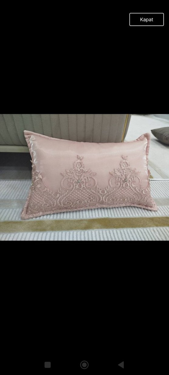 Nakışlı Pudra Pembe Yatak Örtüsü - Görsel 4