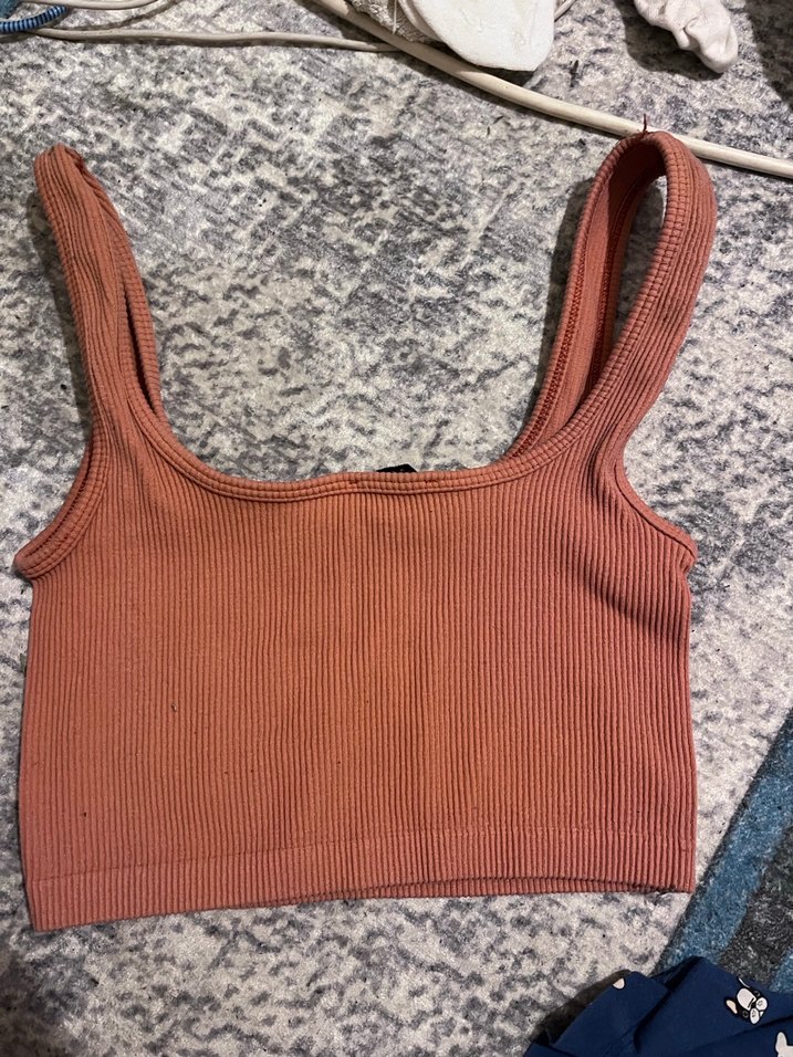 Kadın Kahverengi Örme Kısa Üst - Görsel 2