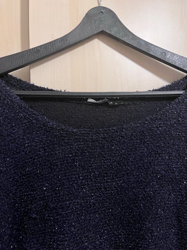 Lacivert Örgü Kadın Kazak - Görsel 2