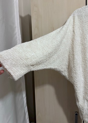 Beyaz  Örgü Kadın Triko Kazak - Görsel 2