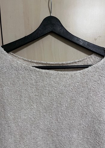 Beyaz  Örgü Kadın Triko Kazak - Görsel 3