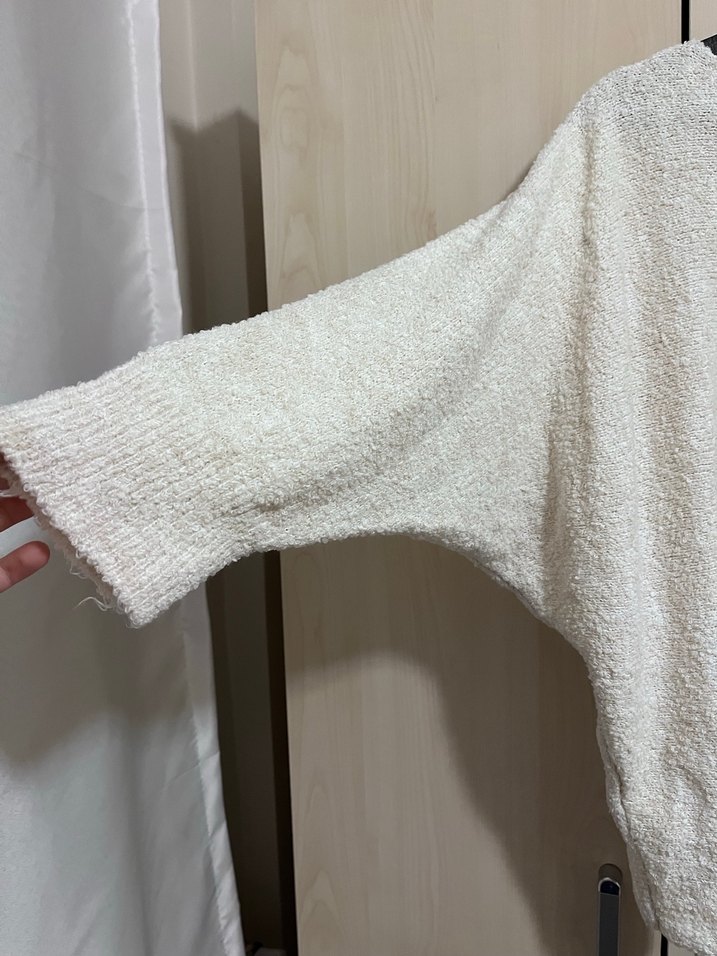 Beyaz  Örgü Kadın Triko Kazak - Görsel 2