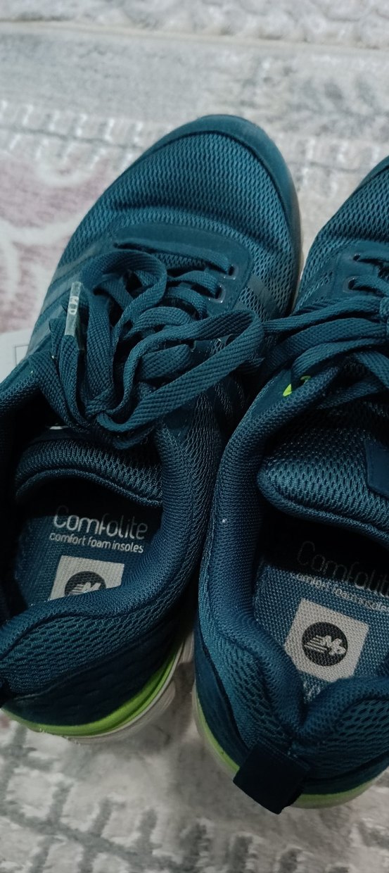 Gri Detaylı Mavi Erkek Spor Ayakkabı Bağcığı - Görsel 3