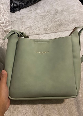 Laura Ashley Bej Deri Kadın Omuz Çantası