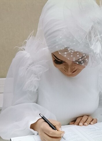 38 Beden beyaz Renk Nikah Elbisesi
