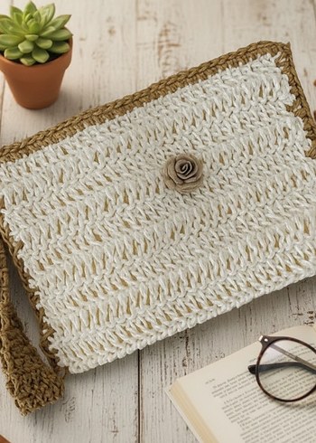 Nakışlı Örgü Bohem Kadın Portföy Çanta - Görsel 4