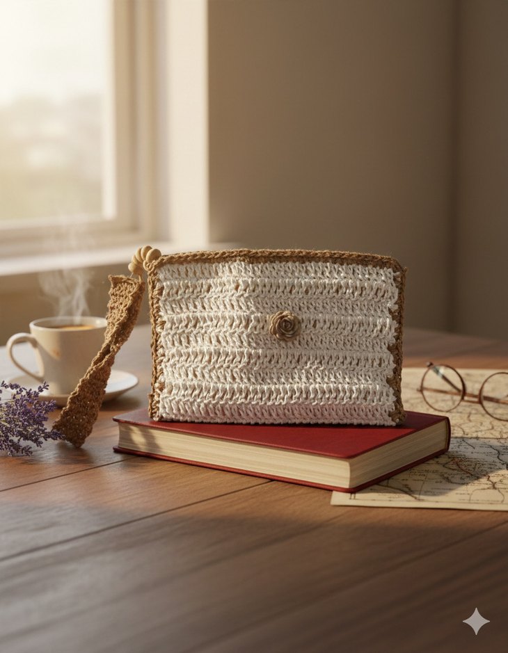 Nakışlı Örgü Bohem Kadın Portföy Çanta - Görsel 3