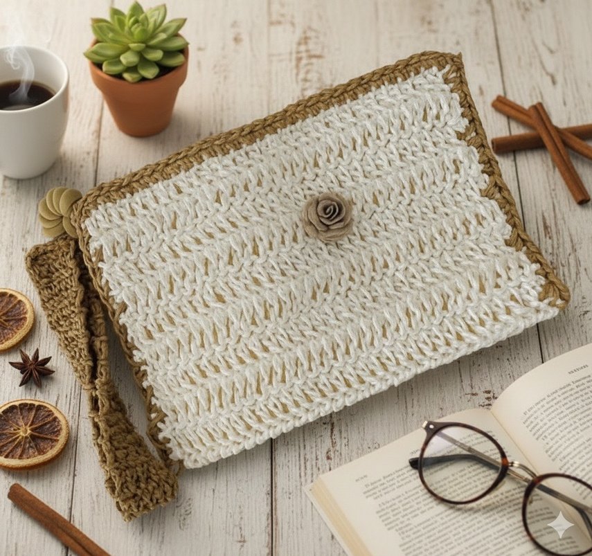 Nakışlı Örgü Bohem Kadın Portföy Çanta - Görsel 4