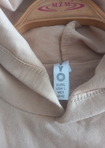 42 Beden camel Renk Bej Kapüşonlu Kadın Sweatshirt