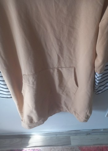 42 Beden Bej Kapüşonlu Kadın Sweatshirt