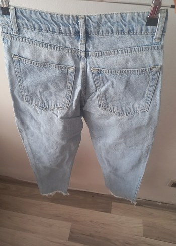 26 Beden Gevşek Kesim Kadın Mavi Midi Denim Jean