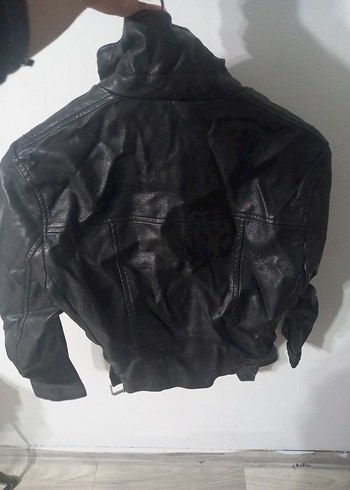 Siyah Deri Biker Ceket - Görsel 2