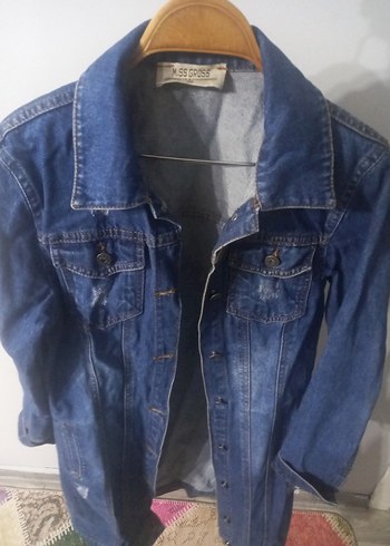 Diğer Kadın Gri Düğmeli Midi Denim Ceket