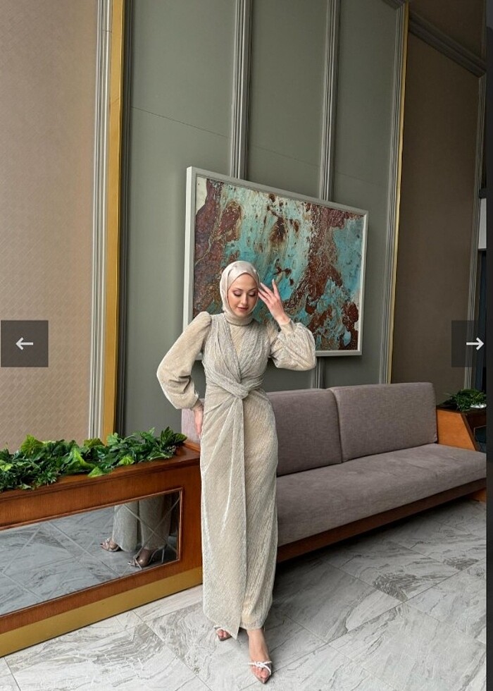 Kendinden simli 46 beden kalem abiye - Görsel 2