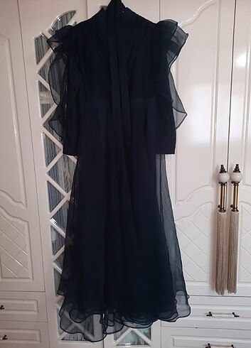 42 bede lacivert uzun elbise - Görsel 5