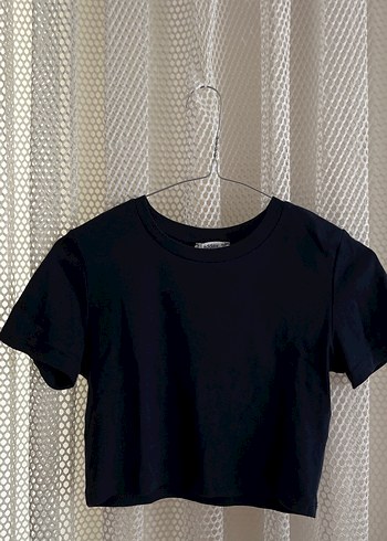 Lacivert kısa kollu crop