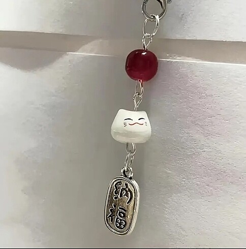 şans kedisi telefon charmı