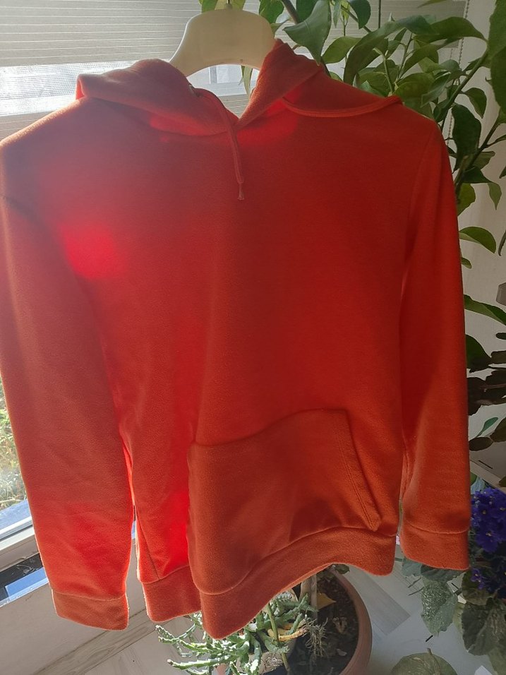 çocuk turuncu Kapüşonlu Fermuarlı Sweatshirt - Görsel 2