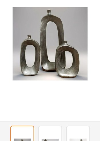 Beyaz Gri Modern Seramik Vazo Seti - Görsel 6