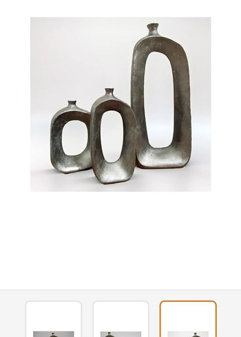 Beyaz Gri Modern Seramik Vazo Seti - Görsel 8