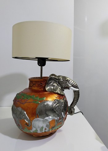 Gri Fil Figürlü Vazo - Görsel 6