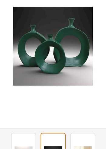 Beyaz Gri Dekoratif Seramik Vazo Seti - Görsel 4