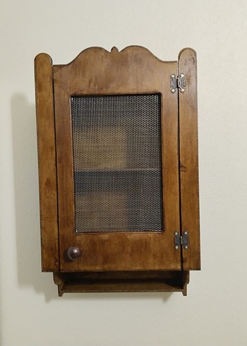 Ahşap Duvar Çay Dolabı Sepetli - Görsel 2