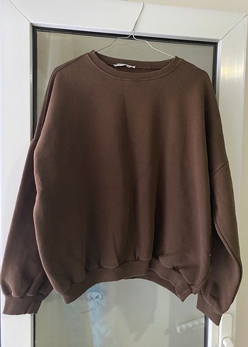 Kadın Kahverengi Bisiklet Yaka Sweatshirt
