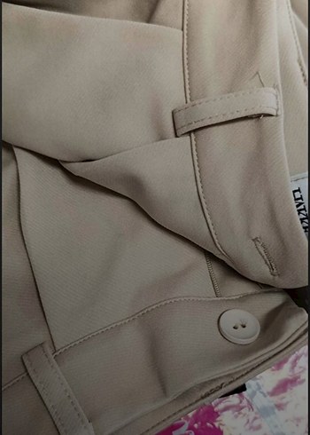 Bej Midi Kadın Kumaş Pantolon - Görsel 2