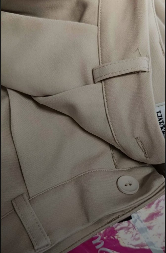 Bej Midi Kadın Kumaş Pantolon - Görsel 2