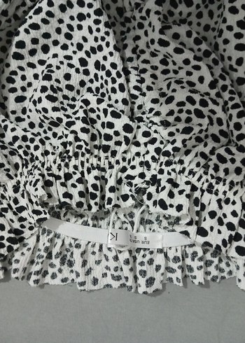 Puantiyeli Fırfırlı Mini Bluz - Görsel 3