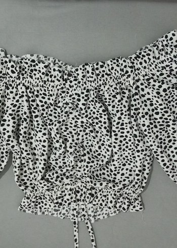 Puantiyeli Fırfırlı Mini Bluz - Görsel 2