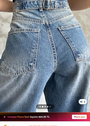 Bol Kesim Midi Boy Kadın Kot Pantolon - Görsel 4