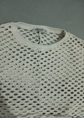 Bej Bohem Uzun Kollu Örgü Kadın Kazak - Görsel 3