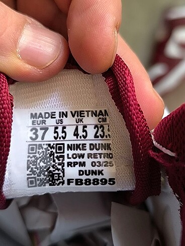 36 Beden kırmızı Renk DUNK LOW PRO