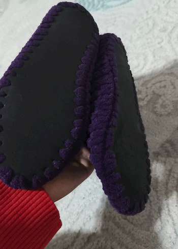 Mor Örgü Kız Çocuk Sıcak Terlik - Görsel 2
