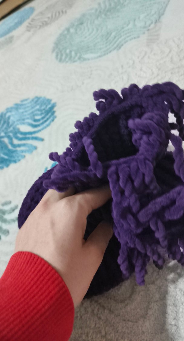 Mor Örgü Kız Çocuk Sıcak Terlik - Görsel 3