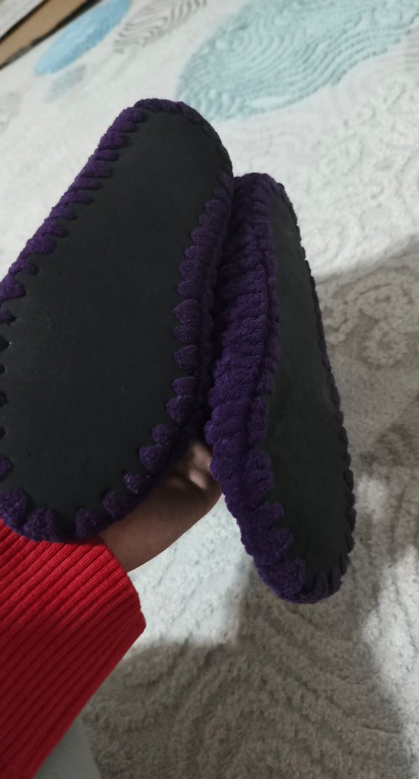 Mor Örgü Kız Çocuk Sıcak Terlik - Görsel 2
