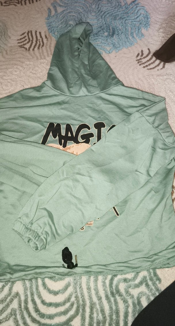 Gri Kapüşonlu Peluş Detaylı Hamile Sweatshirt - Görsel 3