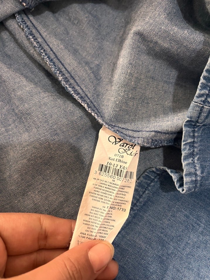 Kot Kumaşlı, Kolsuz, Midi Boy Hamile Elbisesi - Görsel 2