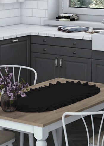 Kırmızı Nakışlı Modern Klasik Masa Örtüsü - Görsel 3