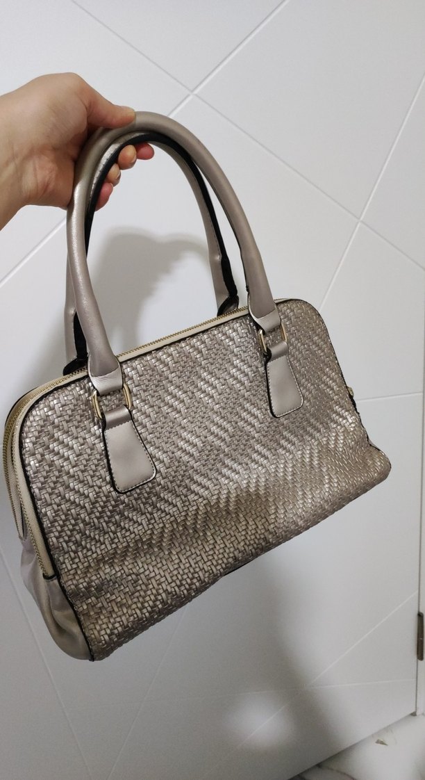 Gri Deri Kadın Çanta - Modern Klasik - Görsel 3