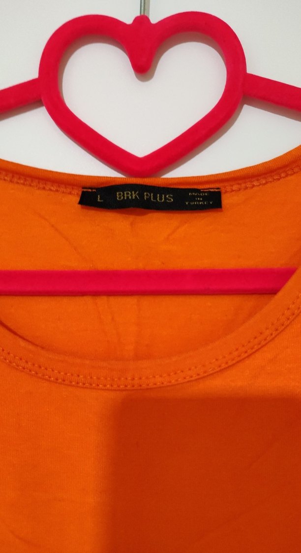 Turuncu Kısa Kollu Salaş Bluz - Görsel 3